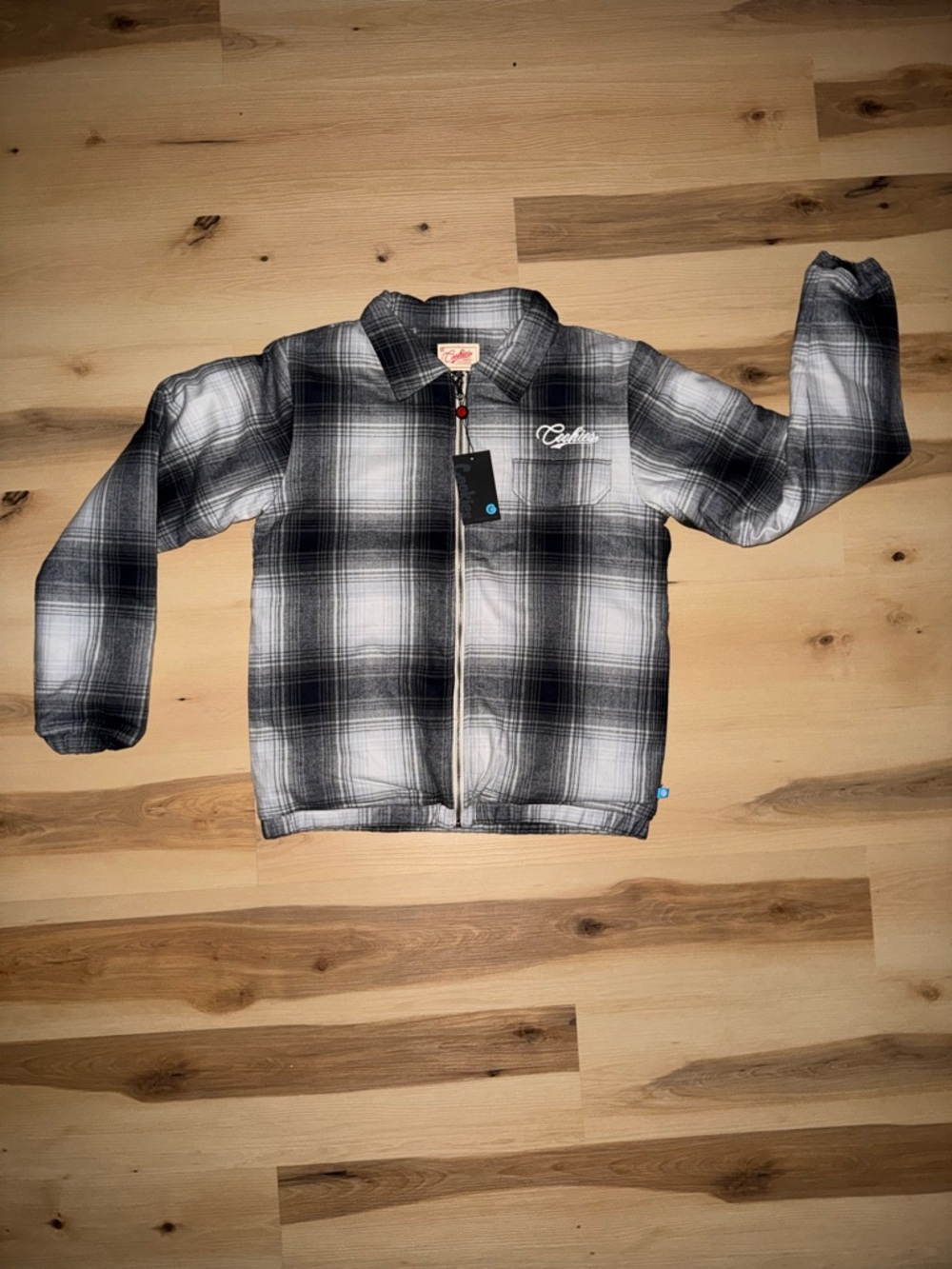 Cookies Black & White Plaid Zip-Up Puffer Jacket
